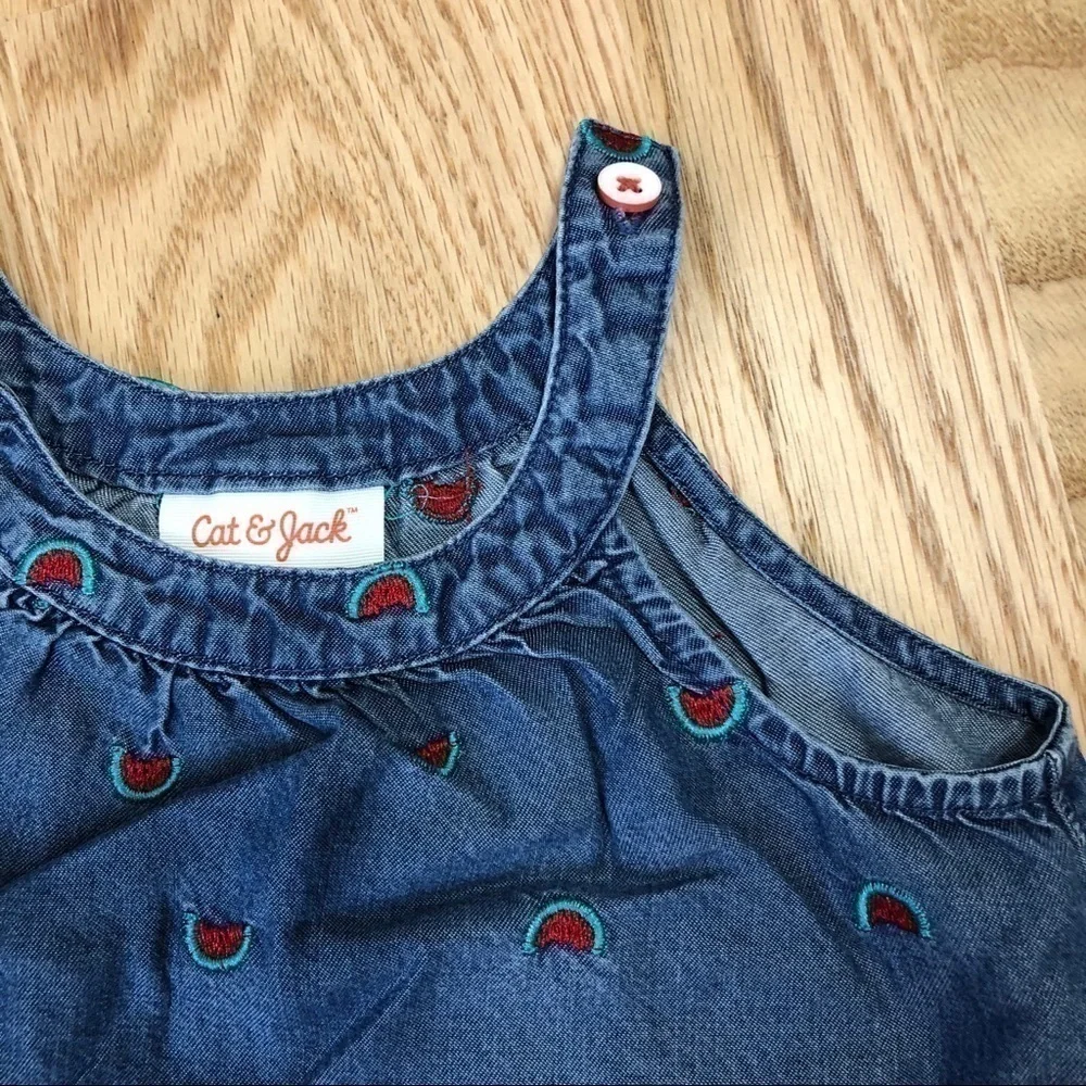 Cat & Jack Denim Watermelon Dress 12 month